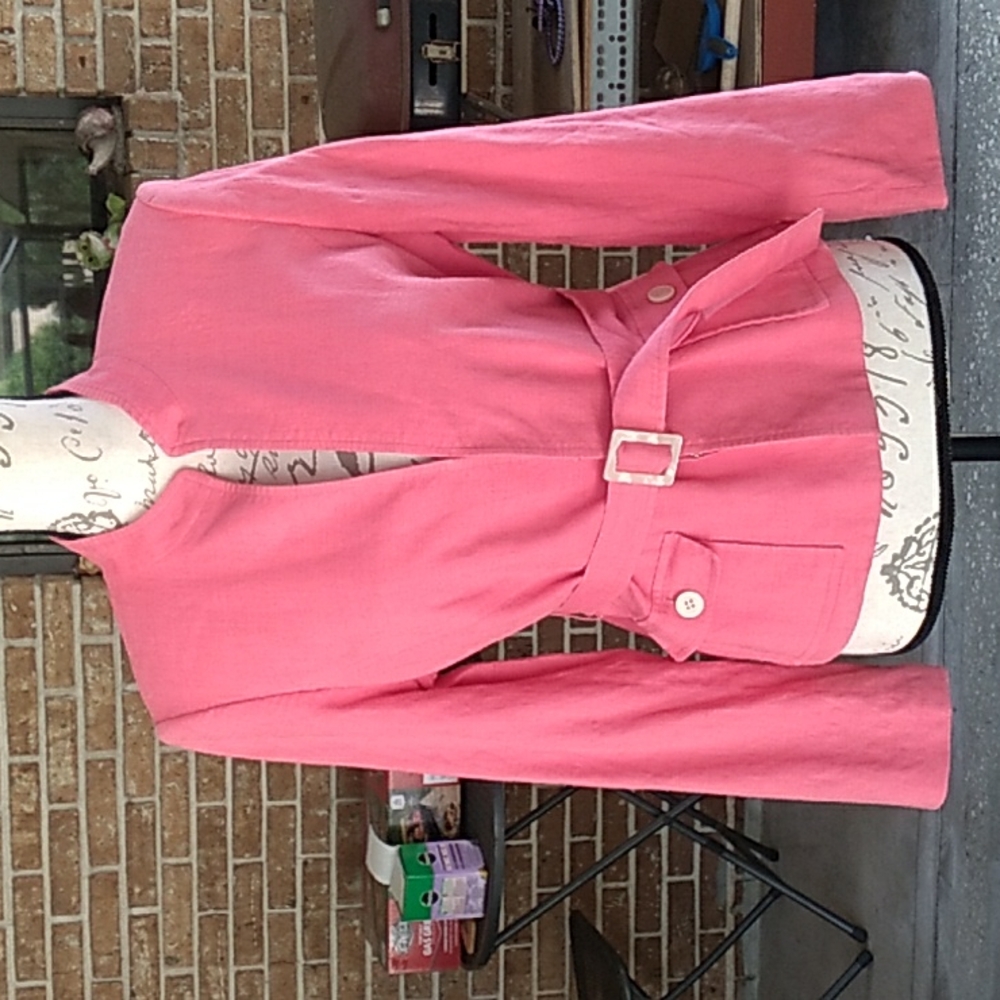 Talbots Pink Linen Blend Blazer/Jacket Size 8P